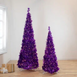 Northlight 6' Pre-Lit Purple Tinsel Pop-Up Artificial Christmas Tree, Clear Lights 10 Northlight 6' Pre-Lit Purple Tinsel Pop-Up Artificial Christmas Tree, Clear Lights -Christmas Decor Sale northlight sm92166 sm9215220copy 03141.1647999114