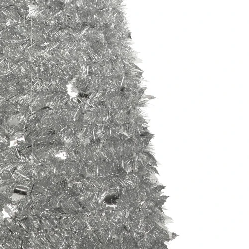 Northlight 6' Silver Tinsel Pop-Up Artificial Christmas Tree, Unlit 5 Northlight 6' Silver Tinsel Pop-Up Artificial Christmas Tree, Unlit - Image 3