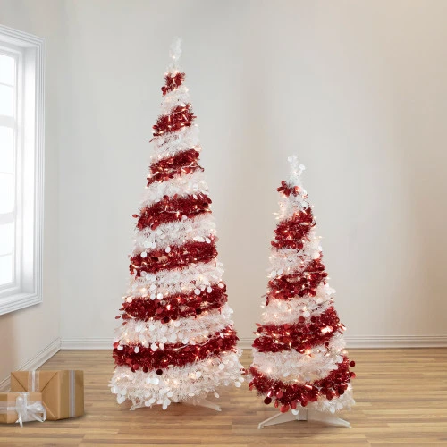 Northlight 6' Pre-Lit Candy Cane Pop-Up Artificial Christmas Tree, Clear Lights 4 Northlight 6' Pre-Lit Candy Cane Pop-Up Artificial Christmas Tree, Clear Lights - Image 2