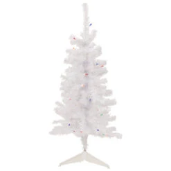 Northlight 3' Pre-Lit Woodbury White Pine Slim Artificial Christmas Tree, Multi Lights