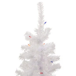 Northlight 3' Pre-Lit Woodbury White Pine Slim Artificial Christmas Tree, Multi Lights -Christmas Decor Sale northlight sm92883 2 06038.1655920604