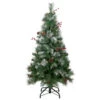 4' Pre-Lit Frosted Carolina Berry Spruce Artificial Christmas Tree, Clear Lights
