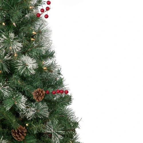 4' Pre-Lit Frosted Carolina Berry Spruce Artificial Christmas Tree, Clear Lights 6 4' Pre-Lit Frosted Carolina Berry Spruce Artificial Christmas Tree, Clear Lights - Image 4