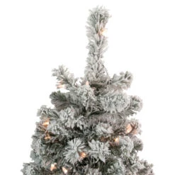 Northlight 4.5' Pre-Lit Flocked Madison Pine Artificial Christmas Tree, Clear Lights -Christmas Decor Sale northlight sm92917 3 59992.1638288375
