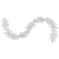 Northlight 9' X 10" Pre-Lit Vermont White Pine Artificial Christmas Garland, Clear Lights