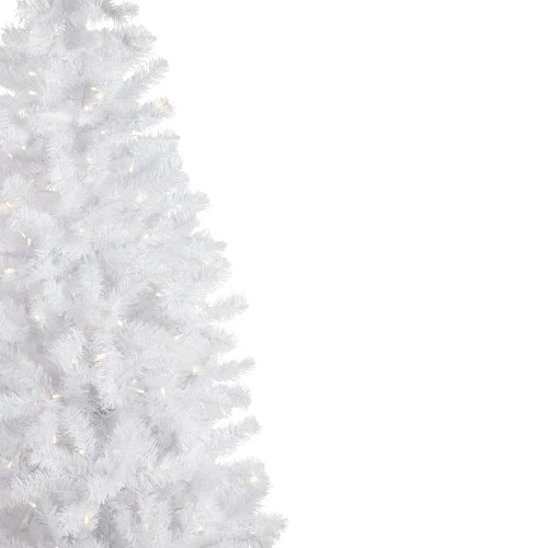 Northlight 7.5' Pre-Lit White Georgian Pine Pencil Artificial Christmas Tree, Warm White LED Lights 6 Northlight 7.5' Pre-Lit White Georgian Pine Pencil Artificial Christmas Tree, Warm White LED Lights - Image 4