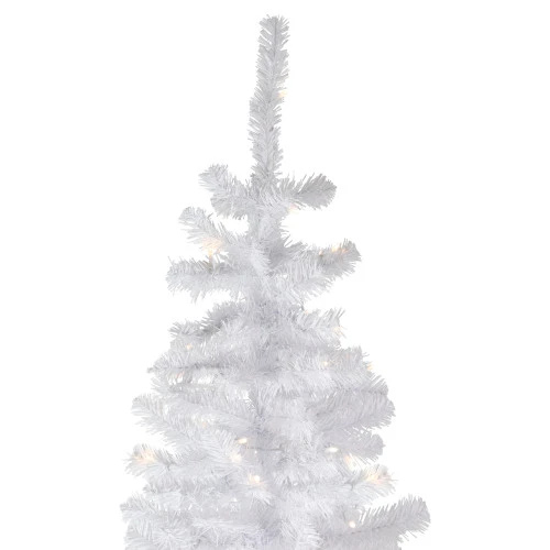 Northlight 7.5' Pre-Lit White Georgian Pine Pencil Artificial Christmas Tree, Warm White LED Lights 7 Northlight 7.5' Pre-Lit White Georgian Pine Pencil Artificial Christmas Tree, Warm White LED Lights - Image 5