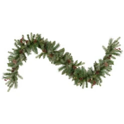 9' X 12 Pre-Lit Snowy Waterloo Pine Artificial Christmas Garland - Clear Lights