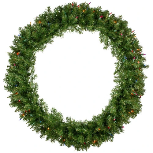 Northlight Pre-Lit Rockwood Pine Artificial Christmas Wreath, 36-Inch, Multi Lights 3 Northlight Pre-Lit Rockwood Pine Artificial Christmas Wreath, 36-Inch, Multi Lights