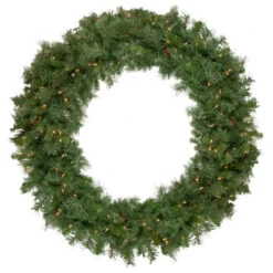 Northlight Pre-Lit Black River Pine Artificial Christmas Wreath, 48-Inch, Clear Lights