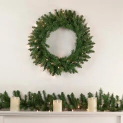 Northlight 9' X 12" Pre-Lit Winona Fir Artificial Christmas Garland, Warm White LED Lights -Christmas Decor Sale northlight sm93071 sm93078 style 28513.1659124020