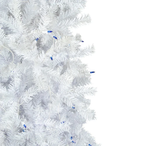 Northlight 6.5' Pre-Lit Woodbury White Pine Pencil Artificial Christmas Tree, Blue Lights 6 Northlight 6.5' Pre-Lit Woodbury White Pine Pencil Artificial Christmas Tree, Blue Lights - Image 4
