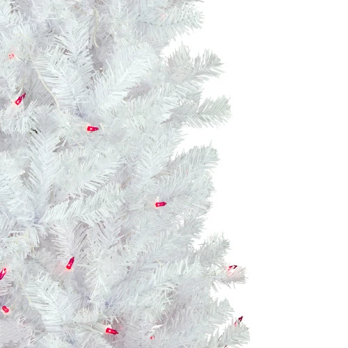 Northlight 6.5' Pre-Lit Woodbury White Pine Pencil Artificial Christmas Tree, Pink Lights 6 Northlight 6.5' Pre-Lit Woodbury White Pine Pencil Artificial Christmas Tree, Pink Lights - Image 4