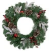 Northlight Pre-Lit Battery Operated Frosted Pine Cone And Berries Christmas Wreath - 24" - White LED Lights -Christmas Decor Sale northlight sm93363 1 02719.1661887120