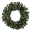 Northlight Pre-Lit Battery Operated Frosted Pine Christmas Wreath - 24" - Warm White LED Lights -Christmas Decor Sale northlight sm93368 1updated 36896.1661885725