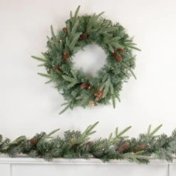 Northlight Pre-Lit Battery Operated Mixed Pine And Pine Cone Christmas Wreath - 24" - Warm White LED Lights -Christmas Decor Sale northlight sm93376 style 66561.1661887126