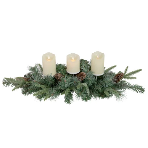 Northlight 32" Artificial Mixed Pine And Pine Cones Christmas Candle Holder Centerpiece 3 Northlight 32" Artificial Mixed Pine And Pine Cones Christmas Candle Holder Centerpiece