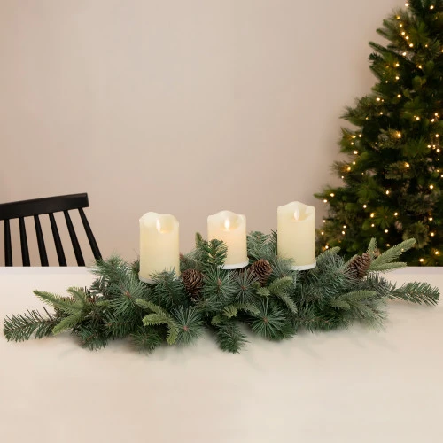 Northlight 32" Artificial Mixed Pine And Pine Cones Christmas Candle Holder Centerpiece 5 Northlight 32" Artificial Mixed Pine And Pine Cones Christmas Candle Holder Centerpiece - Image 3