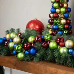 Northlight 6' Multi-Color 2-Finish Shatterproof Ball Christmas Garland -Christmas Decor Sale northlight sm93790 styled 2 48817.1687874896