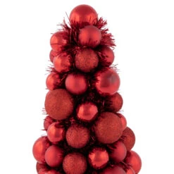 Northlight 3-Finish Shatterproof Ball Christmas Tree With Tinsel - 15.75" - Red -Christmas Decor Sale northlight sm93796 2 26880.1666337514