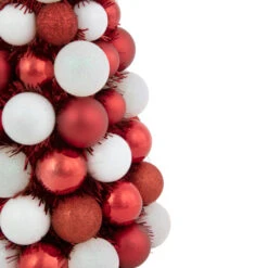 Northlight 3-Finish Shatterproof Ball Christmas Tree With Tinsel - 15.75" - Red And White -Christmas Decor Sale northlight sm93798 3 41227.1687874895