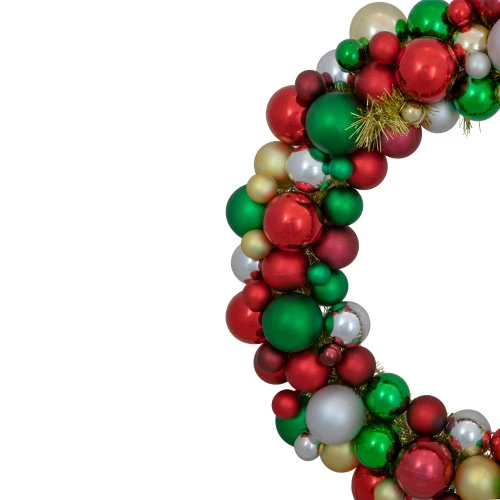 Northlight Traditional Colors 2-Finish Shatterproof Ball Christmas Wreath, 36-Inch 7 Northlight Traditional Colors 2-Finish Shatterproof Ball Christmas Wreath, 36-Inch - Image 5