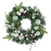 Northlight Green Pine Frosted Artificial Christmas Wreath With Laced Ornaments, 24-Inch, Unlit -Christmas Decor Sale northlight sm94113 1 39005.1666129138