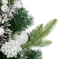 Northlight Green Pine Frosted Artificial Christmas Wreath With Laced Ornaments, 24-Inch, Unlit -Christmas Decor Sale northlight sm94113 3 31554.1666251137