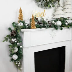 Northlight 6' Green Pine Frosted Artificial Christmas Garland With Pinecones And Ornaments, Unlit -Christmas Decor Sale northlight sm94114 styled 05816.1681405479