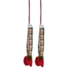 Northlight Set Of 2 Red And Green Plaid Plush Elf Leg Christmas Picks 30"