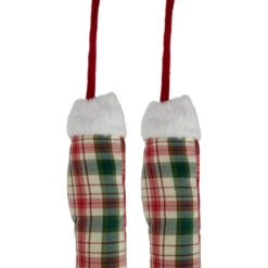 Northlight Set Of 2 Red And Green Plaid Plush Elf Leg Christmas Picks 30" -Christmas Decor Sale northlight sm94883 05 07519.1696003617