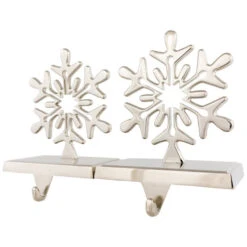 Northlight Set Of 2 Solid Silver Snowflake Cutout Christmas Metal Stocking Holders 6.5" -Christmas Decor Sale northlight sm94977 03 22577.1694101353
