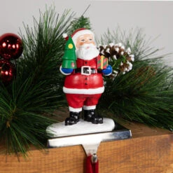 Northlight 6.25" Santa Claus With Tree And Present Christmas Stocking Holder -Christmas Decor Sale northlight sm94980 styled 2 75061.1694101351