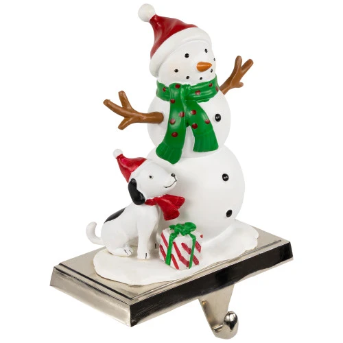 Northlight 6" Snowman And Puppy Christmas Stocking Holder 5 Northlight 6" Snowman And Puppy Christmas Stocking Holder - Image 3
