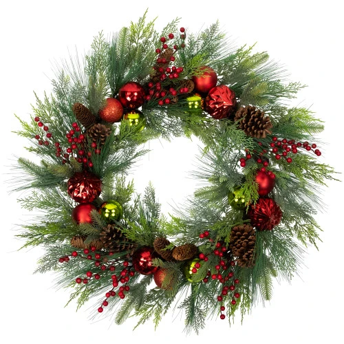 Northlight Real Touch™ Berries, Pinecones And Ornaments Artificial Christmas Wreath - 36" - Unlit 3 Northlight Real Touch™ Berries, Pinecones And Ornaments Artificial Christmas Wreath - 36" - Unlit