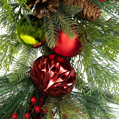 Northlight Real Touch™ Berries, Pinecones And Ornaments Artificial Christmas Wreath - 36" - Unlit 8 Northlight Real Touch™ Berries, Pinecones And Ornaments Artificial Christmas Wreath - 36" - Unlit - Image 6
