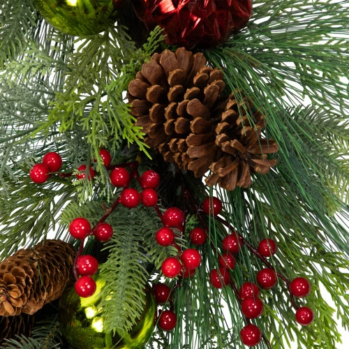 Northlight Real Touch™ Berries, Pinecones And Ornaments Artificial Christmas Wreath - 36" - Unlit 9 Northlight Real Touch™ Berries, Pinecones And Ornaments Artificial Christmas Wreath - 36" - Unlit - Image 7