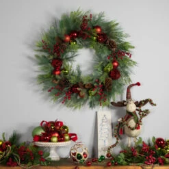 Northlight Real Touch™ Berries, Pinecones And Ornaments Artificial Christmas Wreath - 36" - Unlit 12 Northlight Real Touch™ Berries, Pinecones And Ornaments Artificial Christmas Wreath - 36" - Unlit -Christmas Decor Sale northlight sm95354 styled 02 09269.1701796957