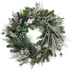 Northlight Real Touch™? Frosted Pinecones And Berries Christmas Wreath - 36" - Unlit
