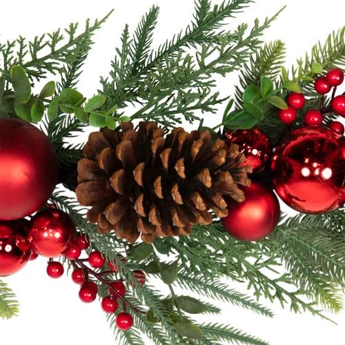 Northlight Mixed Foliage With Jingle Bells And Ornaments Artificial Christmas Garland - 6' X 8" - Unlit 6 Northlight Mixed Foliage With Jingle Bells And Ornaments Artificial Christmas Garland - 6' X 8" - Unlit - Image 4