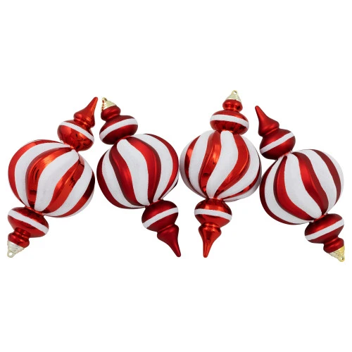 Northlight Shatterproof Commercial Size Finial Christmas Ornaments - 10" - Red And White - Set Of 4 8 Northlight Shatterproof Commercial Size Finial Christmas Ornaments - 10" - Red And White - Set Of 4 - Image 6