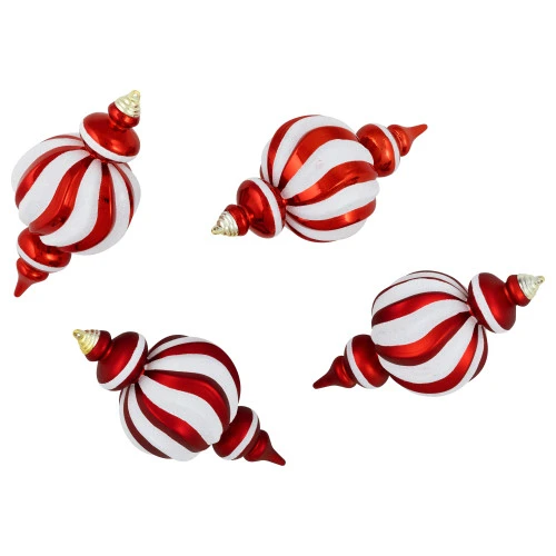Northlight Shatterproof Commercial Size Finial Christmas Ornaments - 10" - Red And White - Set Of 4 7 Northlight Shatterproof Commercial Size Finial Christmas Ornaments - 10" - Red And White - Set Of 4 - Image 5