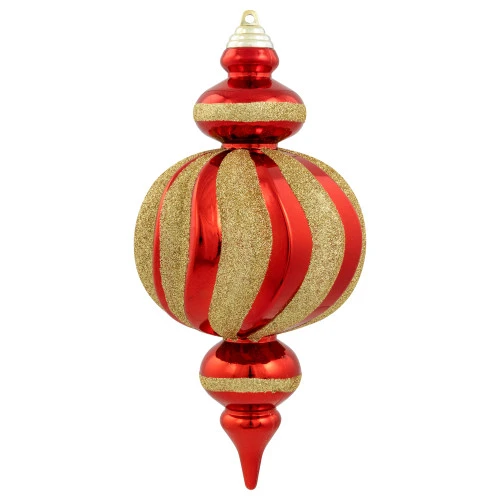 Northlight Shatterproof Commercial Size Finial Christmas Ornaments - 10" - Red And Gold - Set Of 4 6 Northlight Shatterproof Commercial Size Finial Christmas Ornaments - 10" - Red And Gold - Set Of 4 - Image 4
