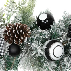 Northlight Flocked Pine With Harlequin Ornaments And Bows Artificial Christmas Garland - 6' X 8" - Unlit -Christmas Decor Sale northlight sm97260 05 42015.1726712129