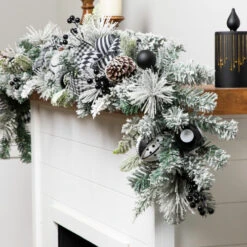 Northlight Flocked Pine With Harlequin Ornaments And Bows Artificial Christmas Garland - 6' X 8" - Unlit -Christmas Decor Sale northlight sm97260 styled. 50338.1726712129