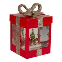 Northlight 7" Lighted Red Gift Box Christmas Snow Globe With Santa And Reindeer 9 Northlight 7" Lighted Red Gift Box Christmas Snow Globe With Santa And Reindeer -Christmas Decor Sale northlight sr91082 1 75853.1611374210