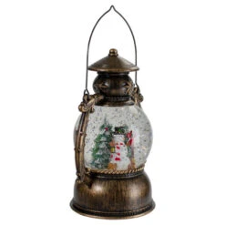 LED Lighted Snowman And Christmas Trees Snow Globe Lantern - 8" -Christmas Decor Sale northlight sr91083 1 07888.1618414094