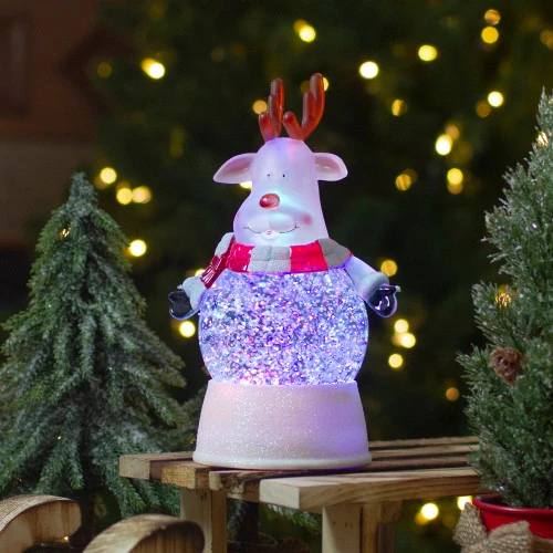 Northlight LED Lighted Color Changing Reindeer Christmas Snow Globe - 8" 4 Northlight LED Lighted Color Changing Reindeer Christmas Snow Globe - 8" - Image 2