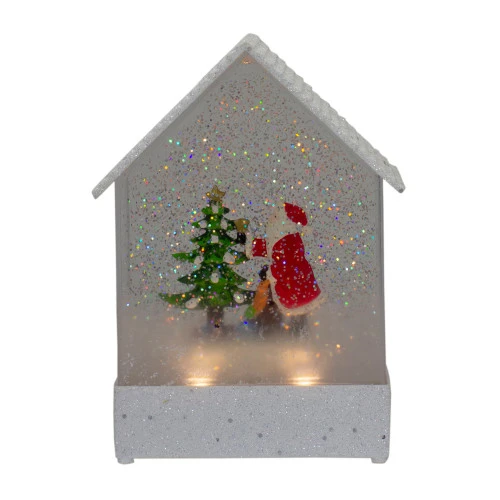 Northlight 8.25" White And Red House Shaped Christmas Snow Globe 3 Northlight 8.25" White And Red House Shaped Christmas Snow Globe