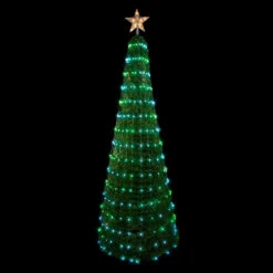 Northlight 6' Green Color Changing Multiple Function Pop Up Artificial Outdoor Christmas Tree